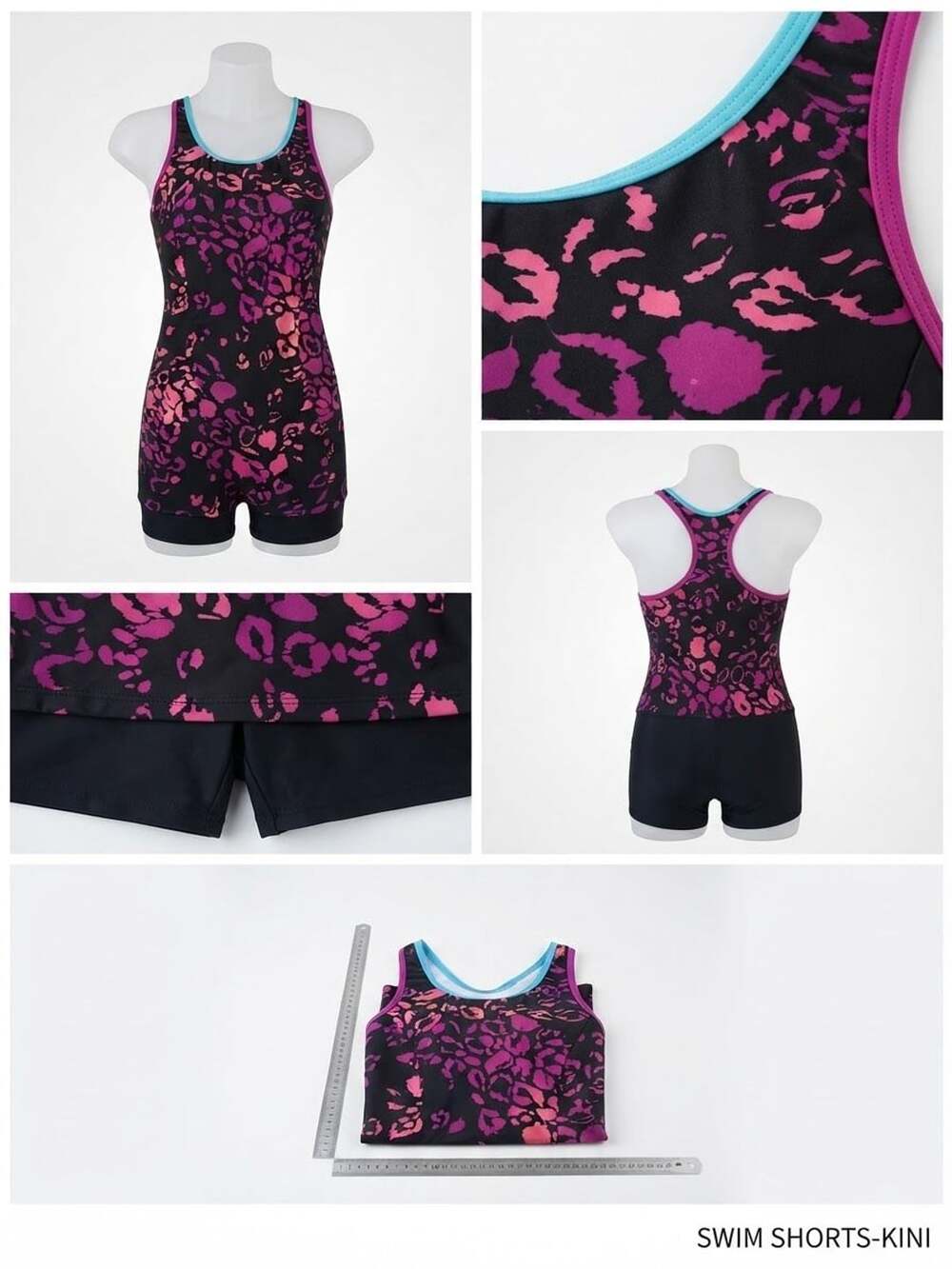 Lactra One-Piece Swimsuit with‎ Shorts, Size 36" / 90cm